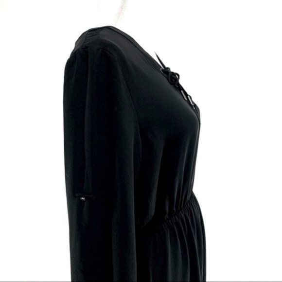MOSSIMO / Black Dress Lace Up Vneck Detail / Medium - Picture 4 of 12